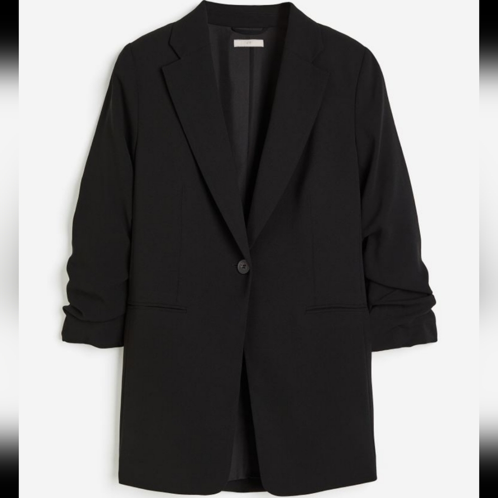 H&M GATHERED SLEEVE JACKET BLAZER FOR WOMEN